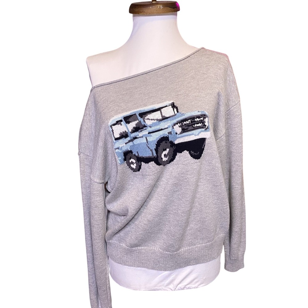 Demetra For Aeropostale Bronco Jeep  Truck Sweater slash neck boat neck SZ Small
